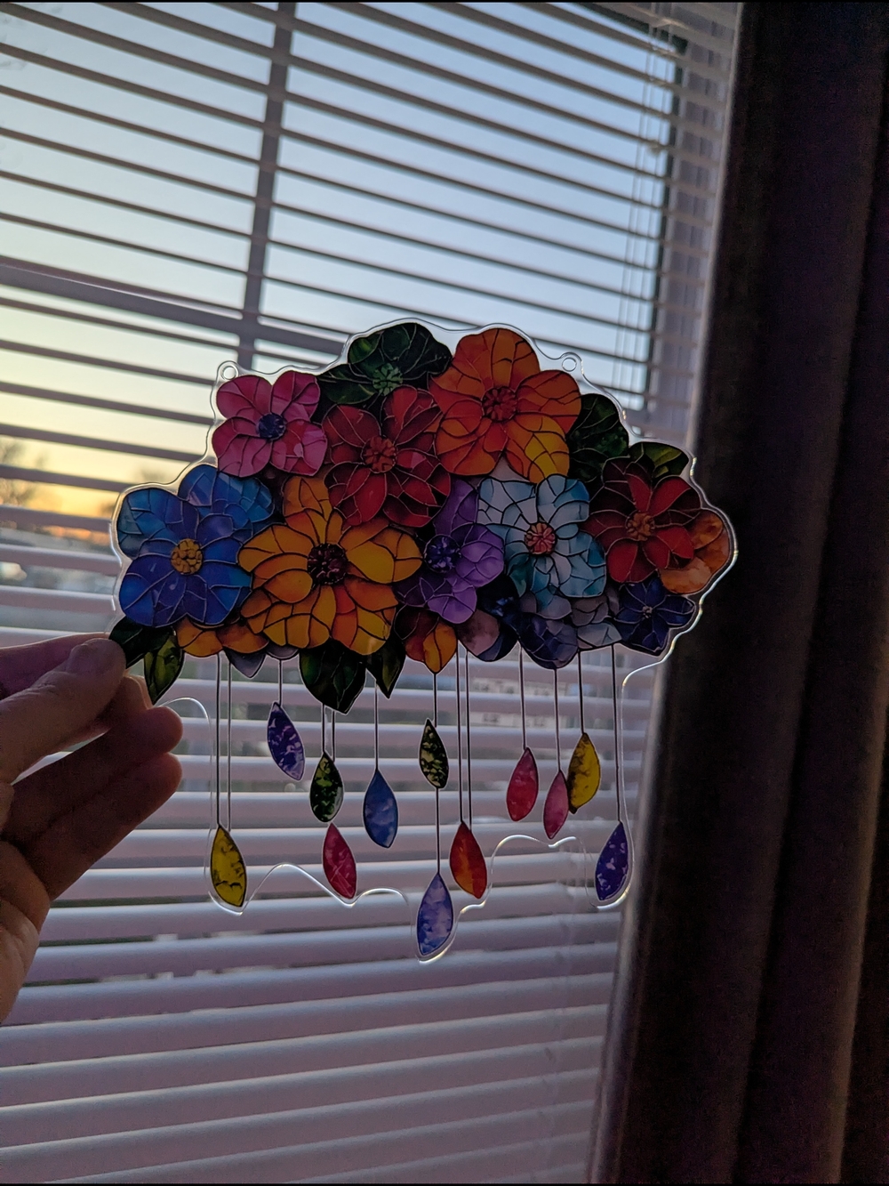 Floral Rain Acrylic Suncatcher